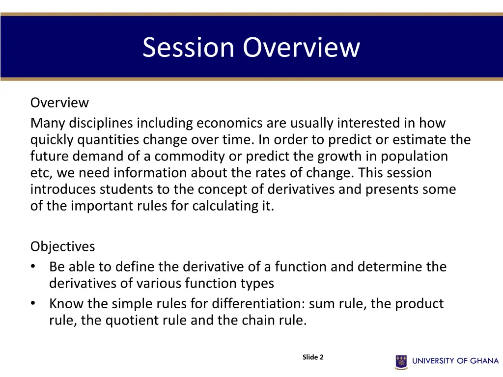 session overview