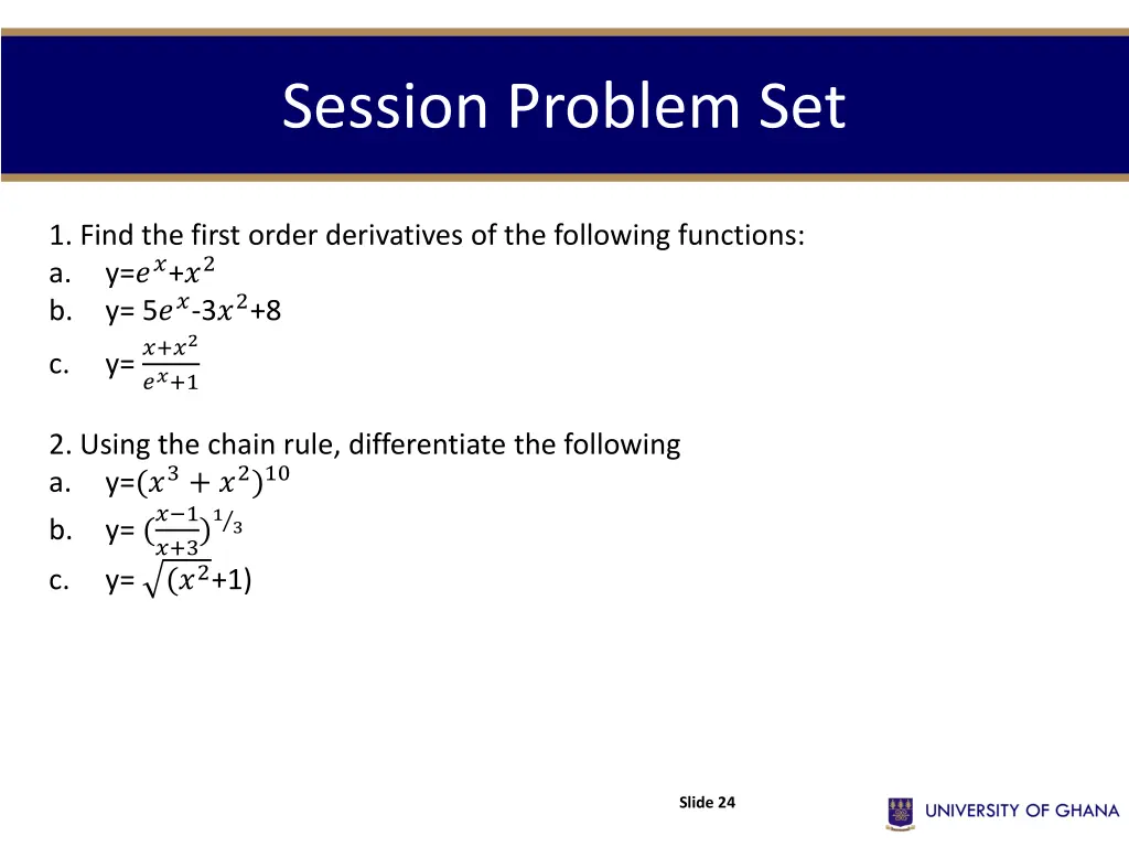 session problem set
