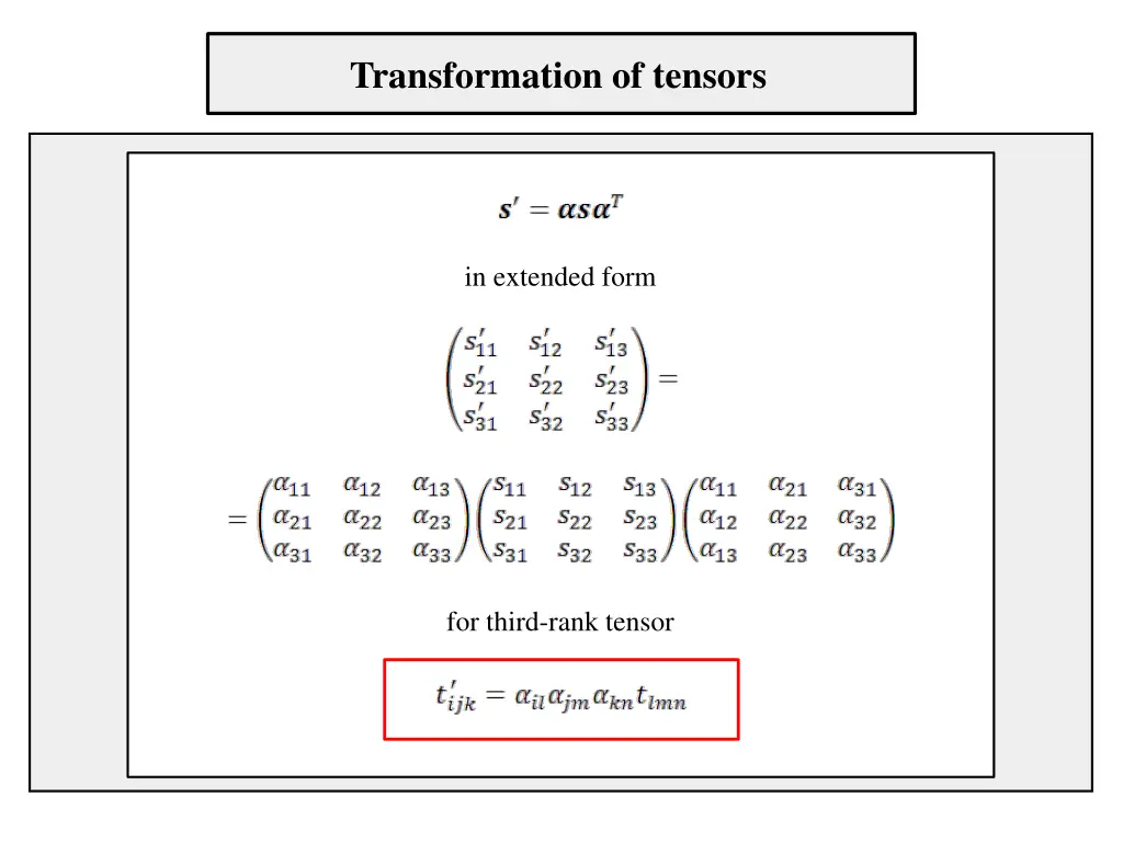 transformation of tensors 1
