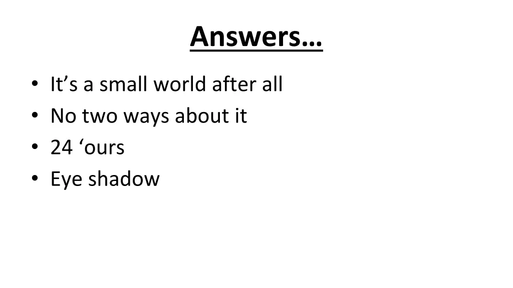 answers