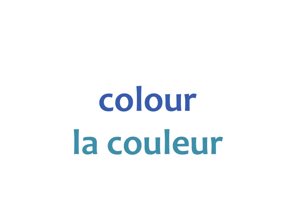 colour la couleur