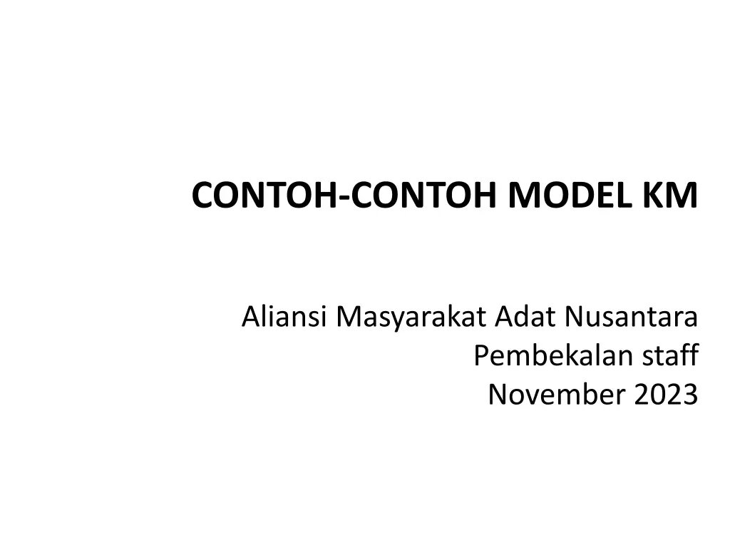 contoh contoh model km