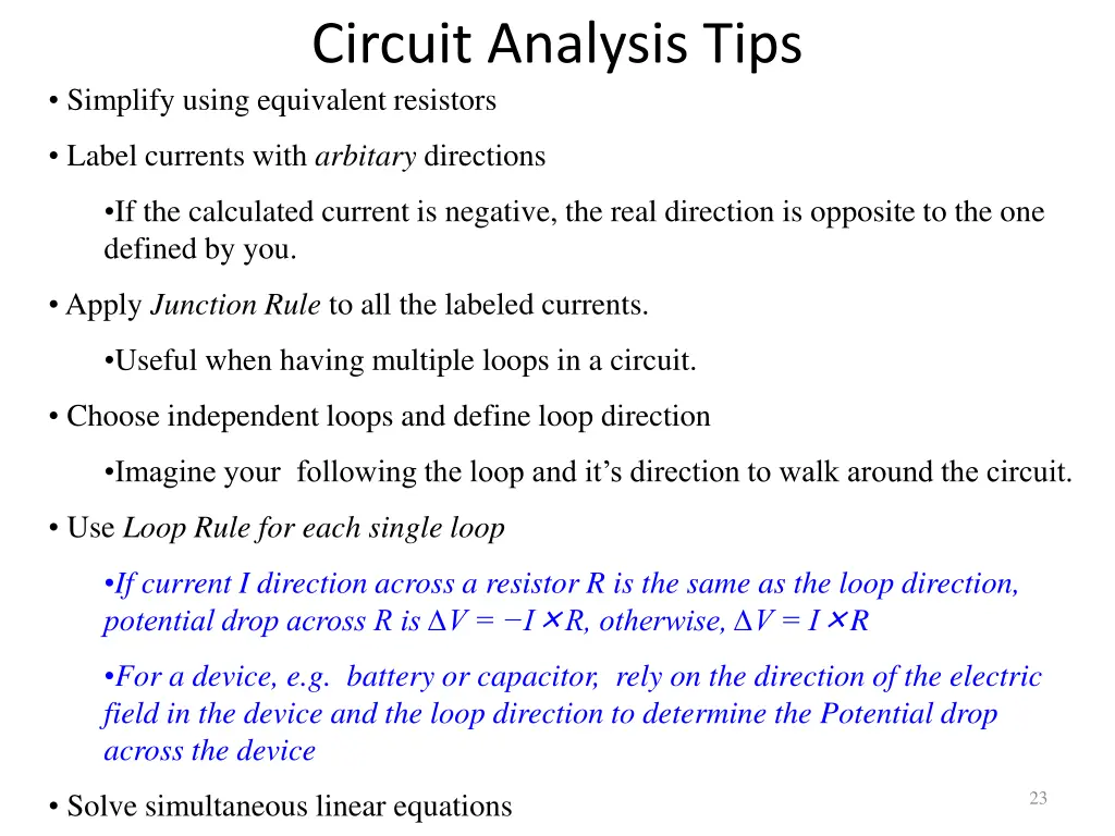 circuit analysis tips