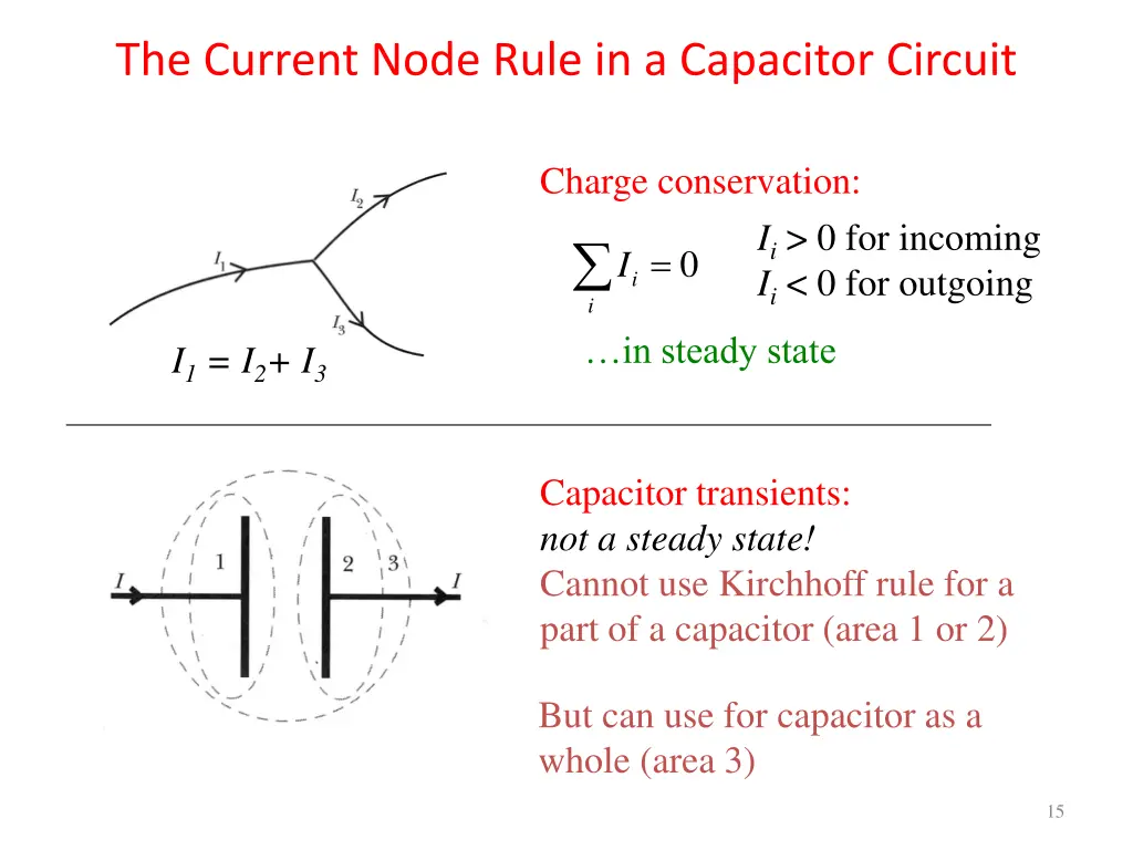 the current node rule in a capacitor circuit