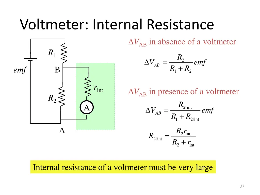 voltmeter internal resistance