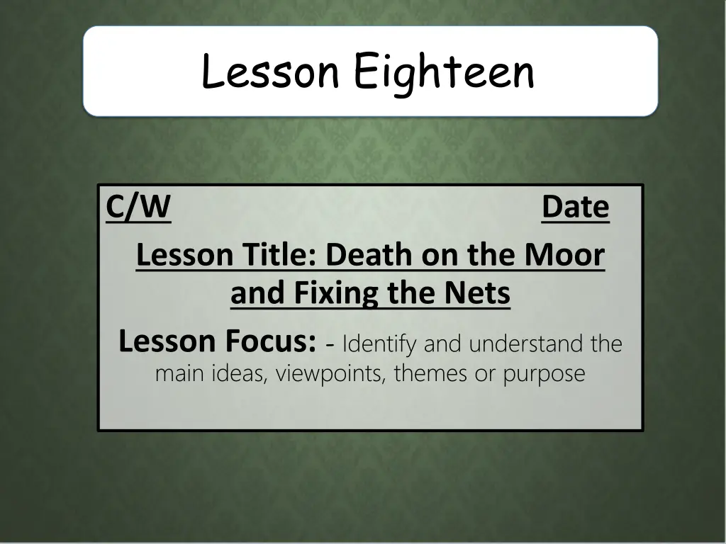 lesson eighteen