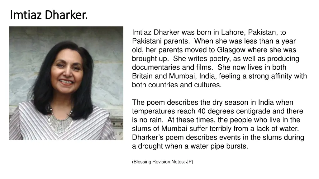 imtiaz imtiaz dharker dharker
