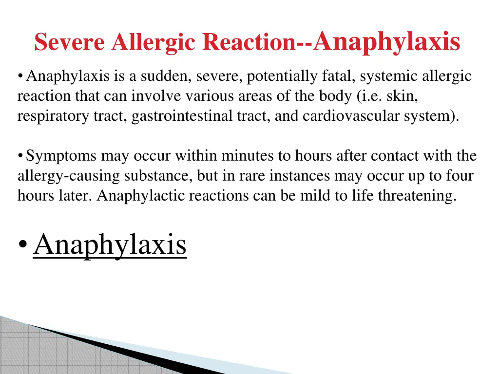 severe allergic reaction anaphylaxis