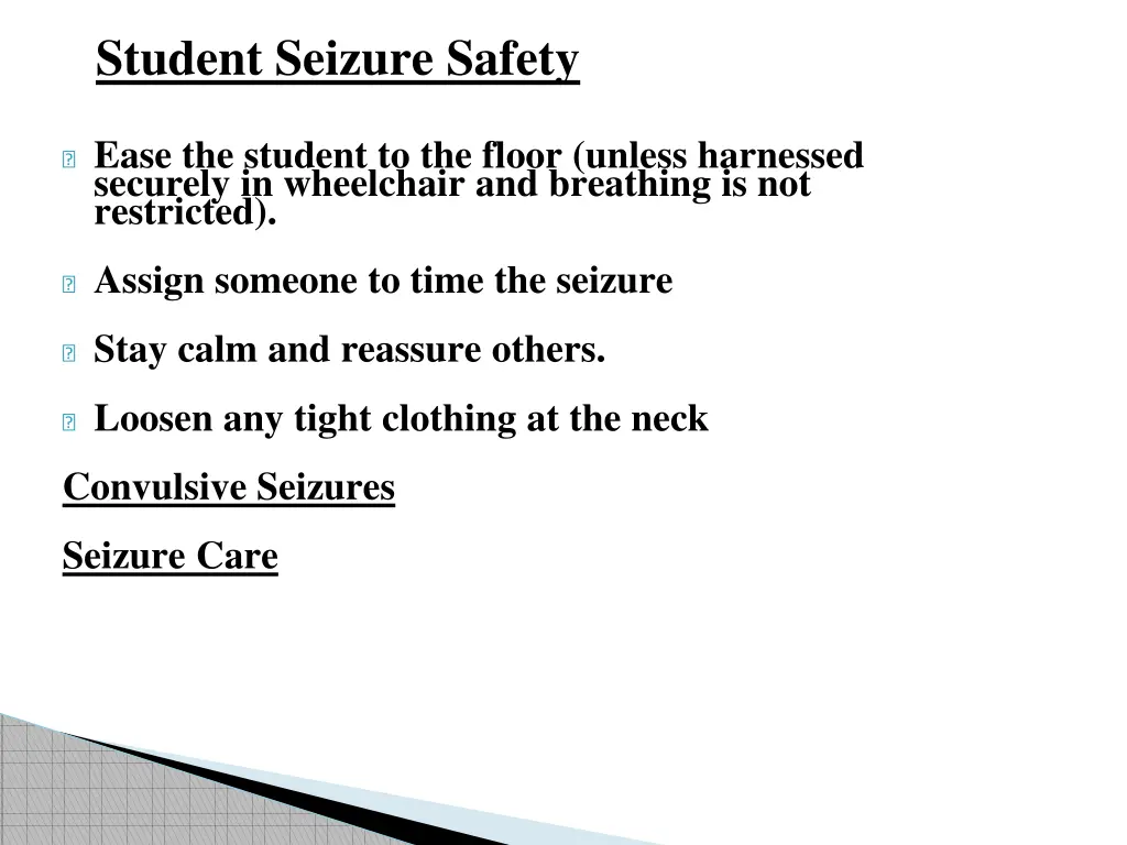 student seizure safety