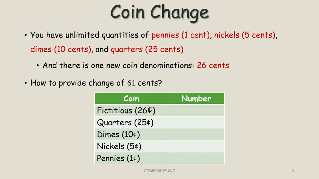 coin change