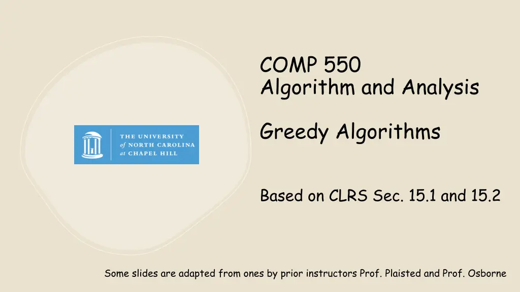 comp 550 algorithm and analysis