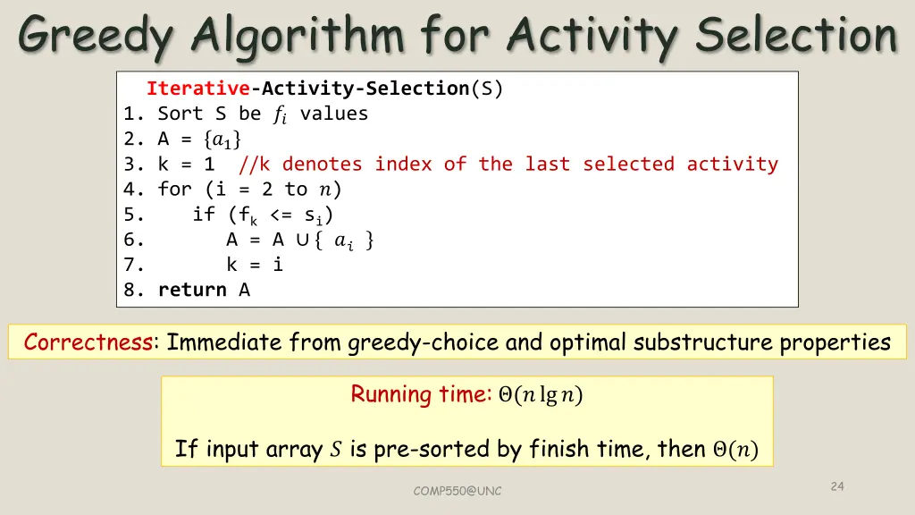 greedy algorithm for activity selection