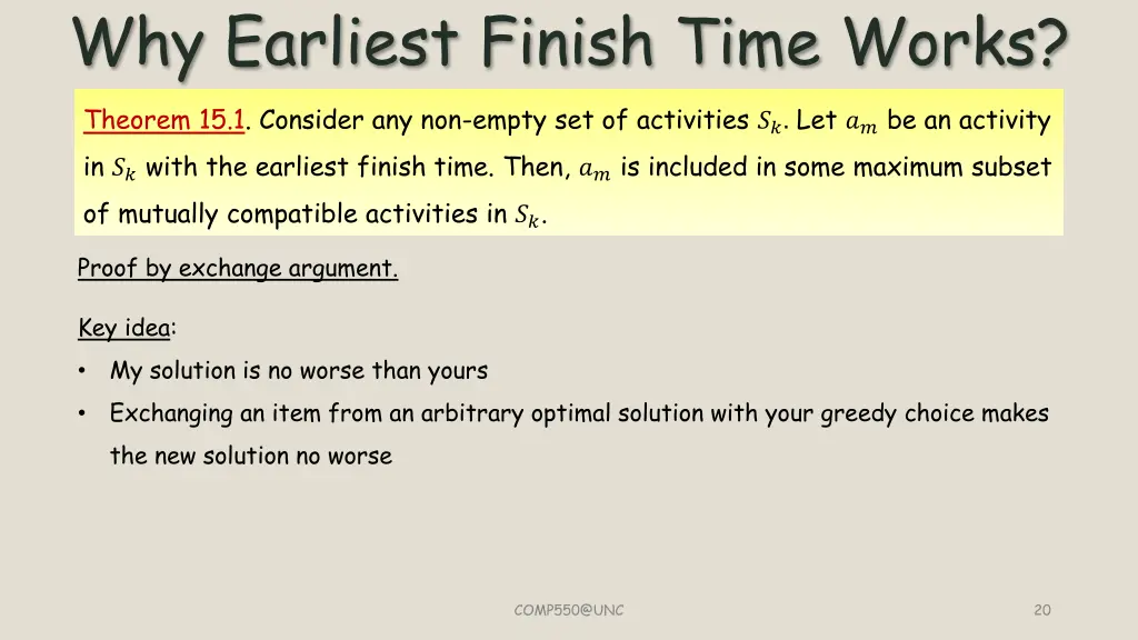why earliest finish time works 1