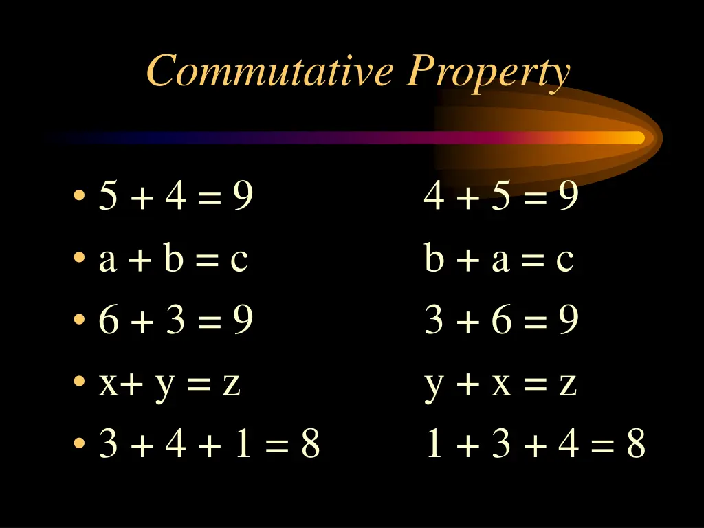 commutative property