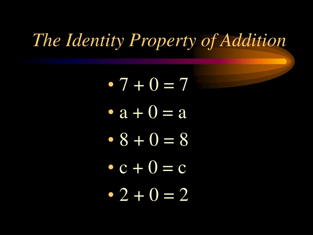 the identity property of addition
