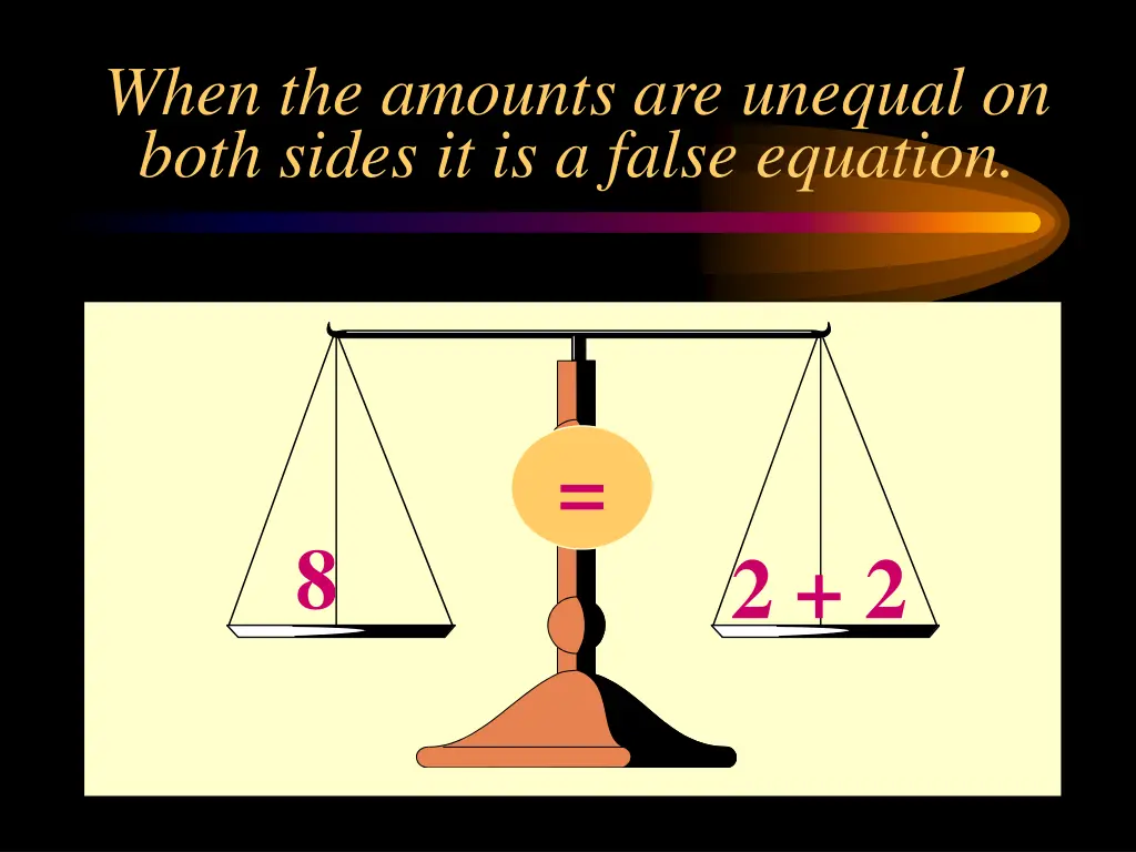 when the amounts are unequal on both sides