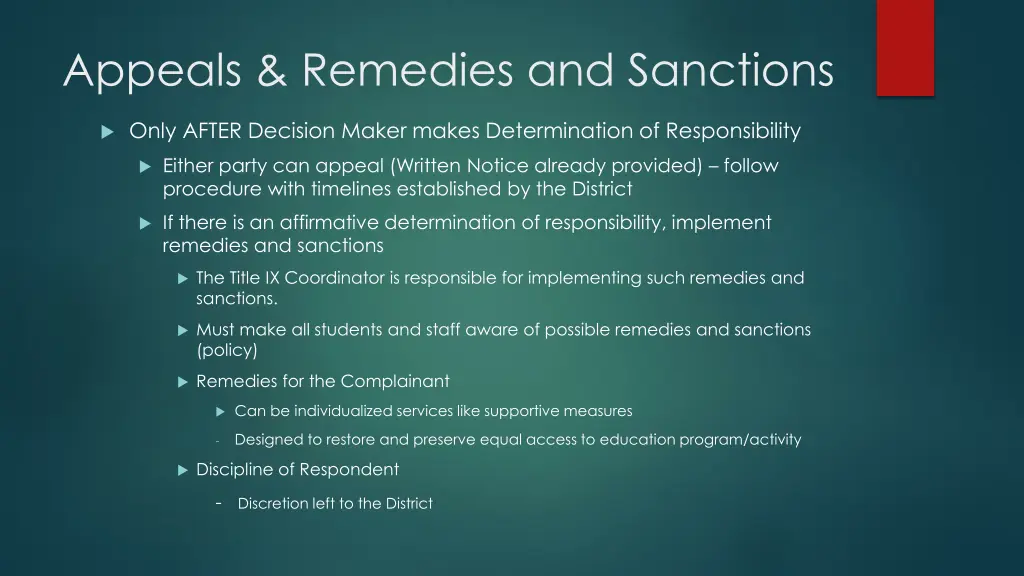 appeals remedies and sanctions