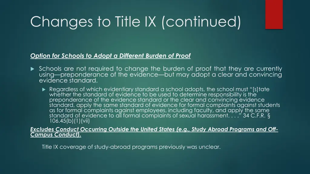 changes to title ix continued