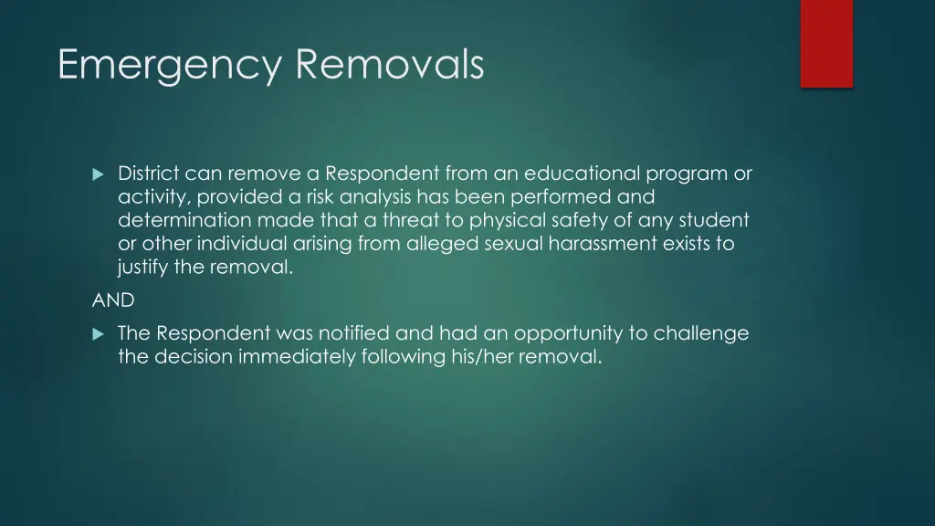 emergency removals