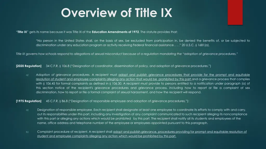 overview of title ix