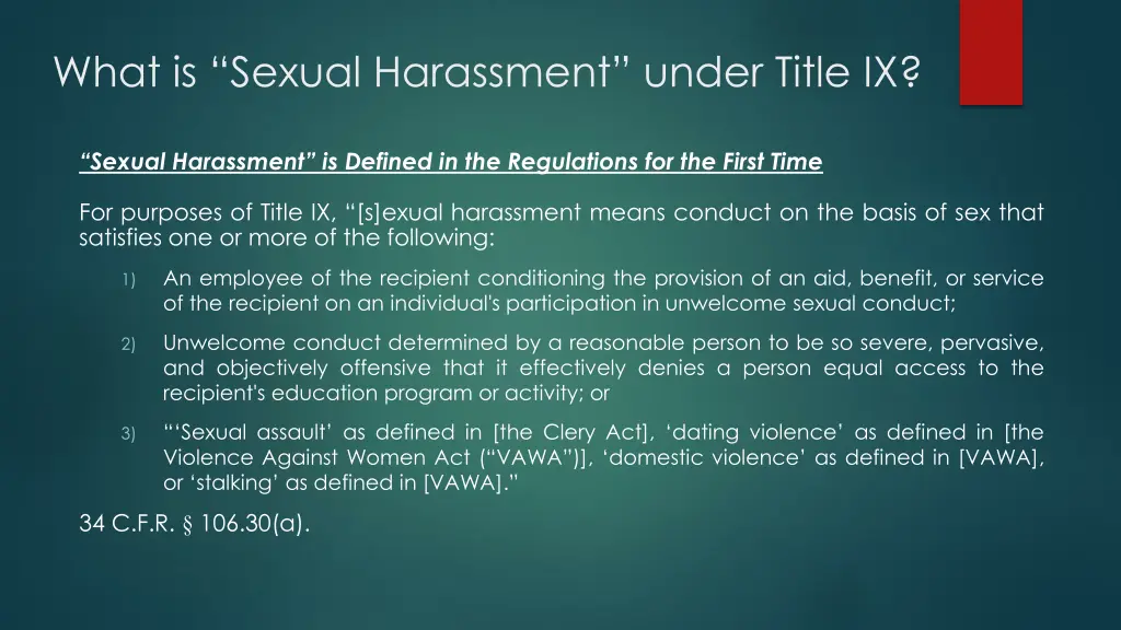 what is sexual harassment under title ix