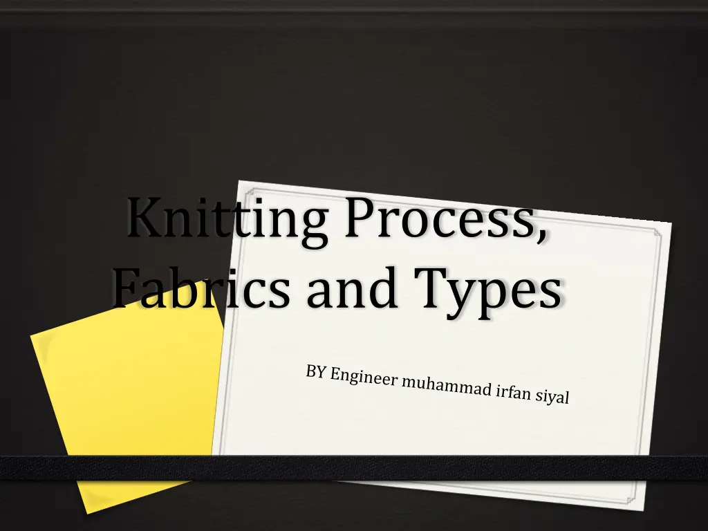 knitting process fabrics and types