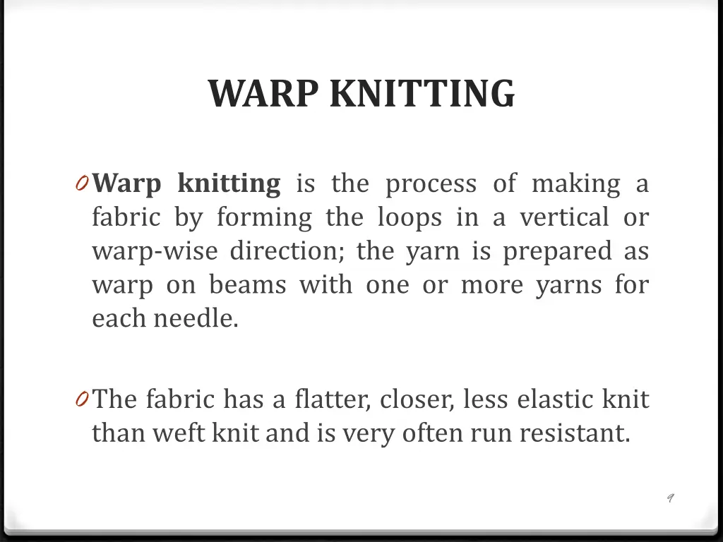 warp knitting