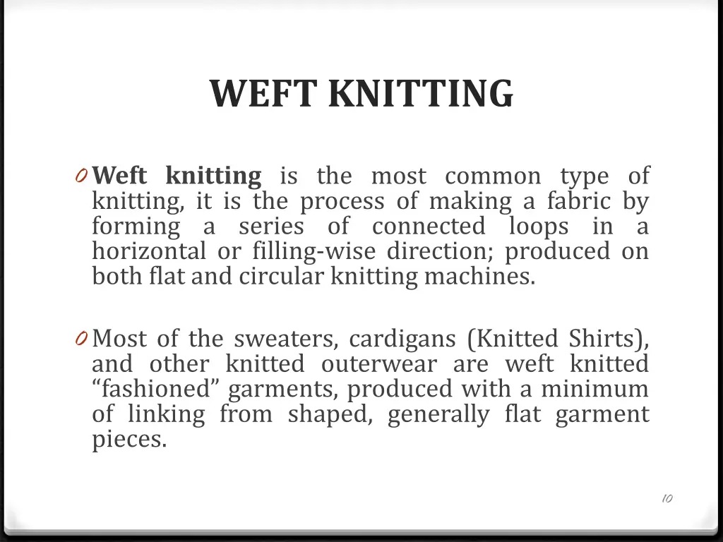 weft knitting