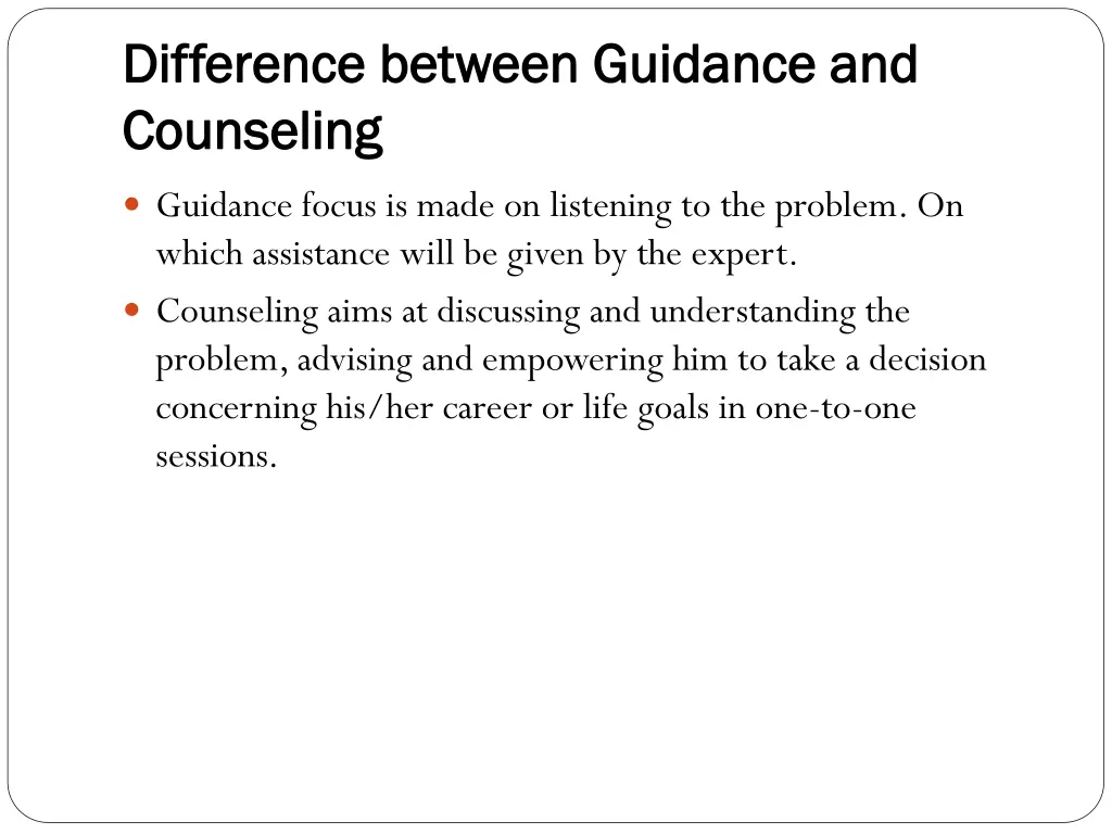 difference between guidance and difference