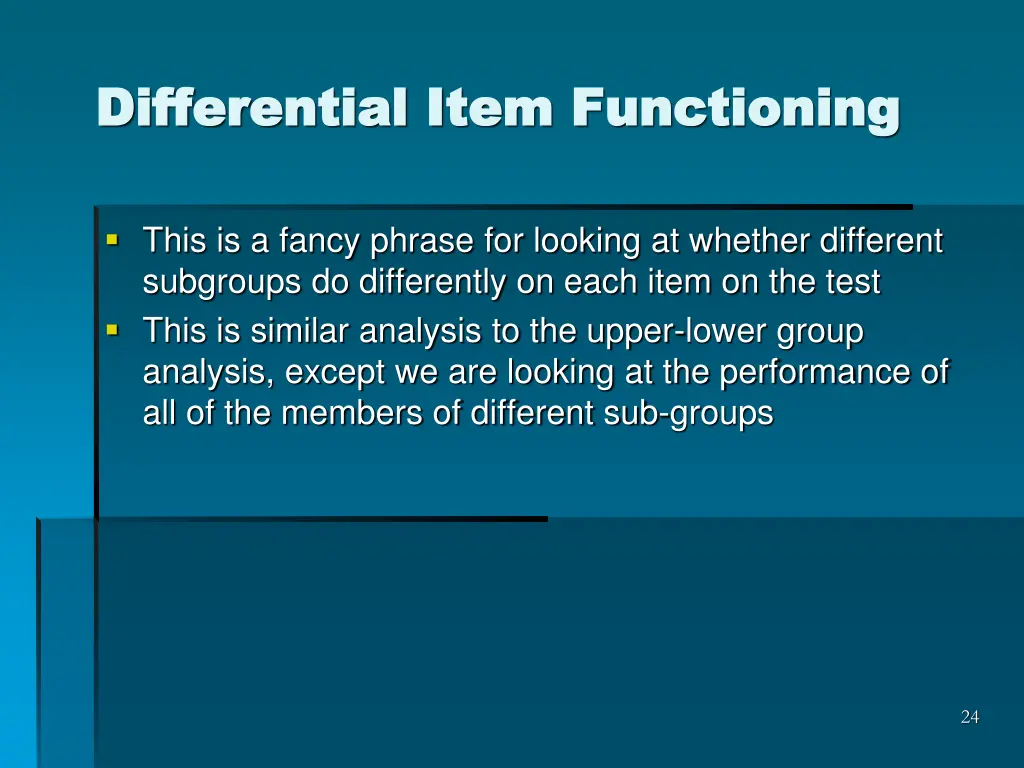 differential item functioning differential item