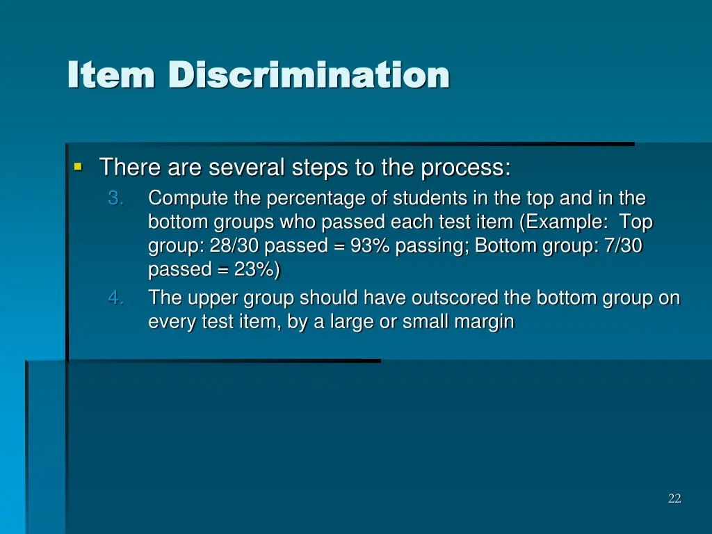item discrimination item discrimination 1