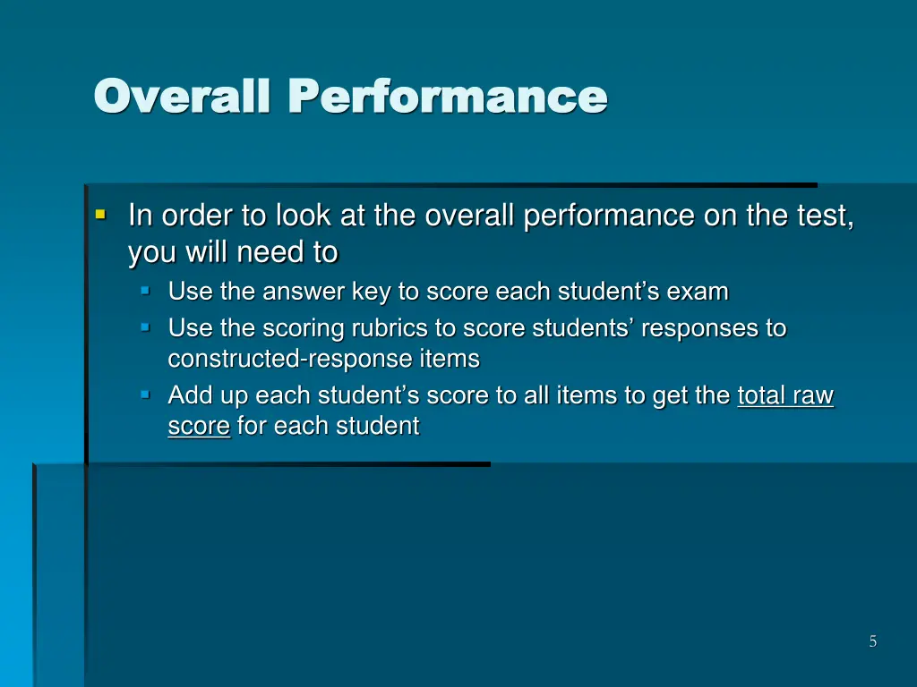 overall performance overall performance