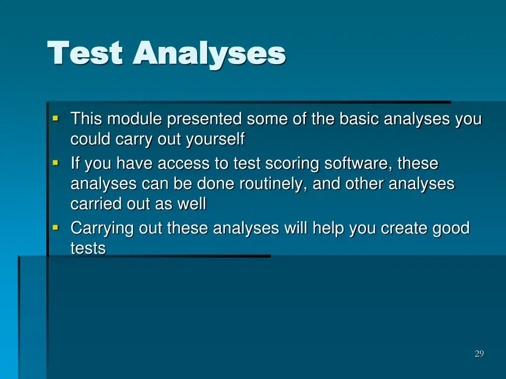 test analyses test analyses
