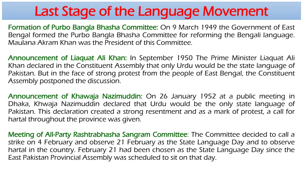 last stage last stage of the language movement