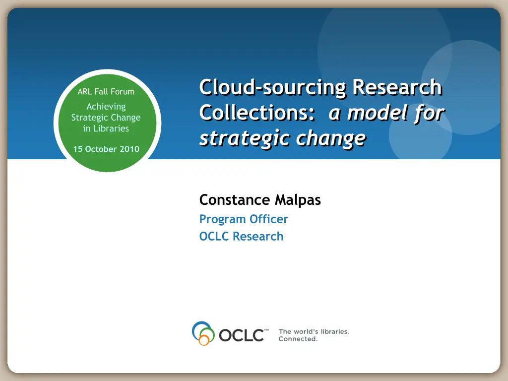 cloud sourcing research collections a model
