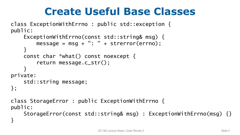 create useful base classes