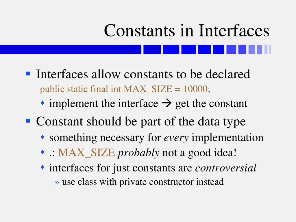 constants in interfaces