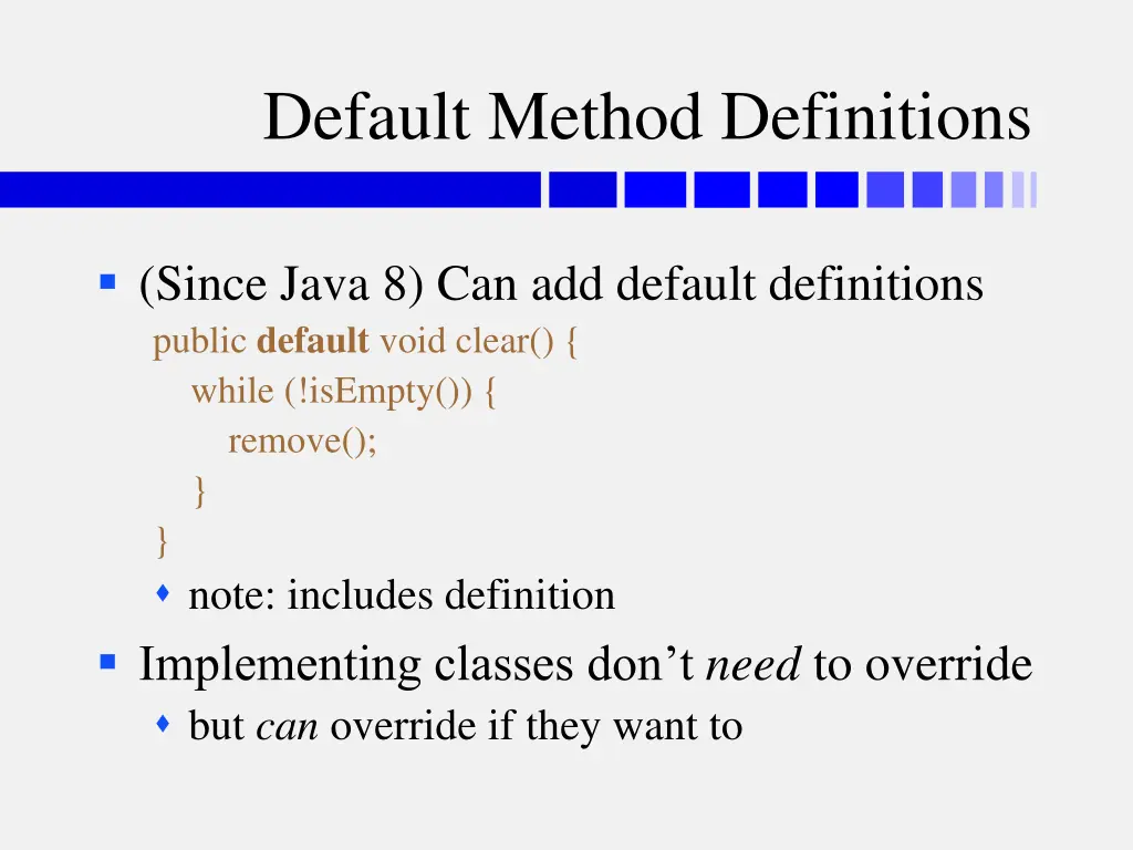 default method definitions