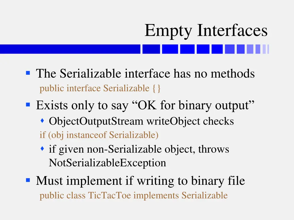 empty interfaces