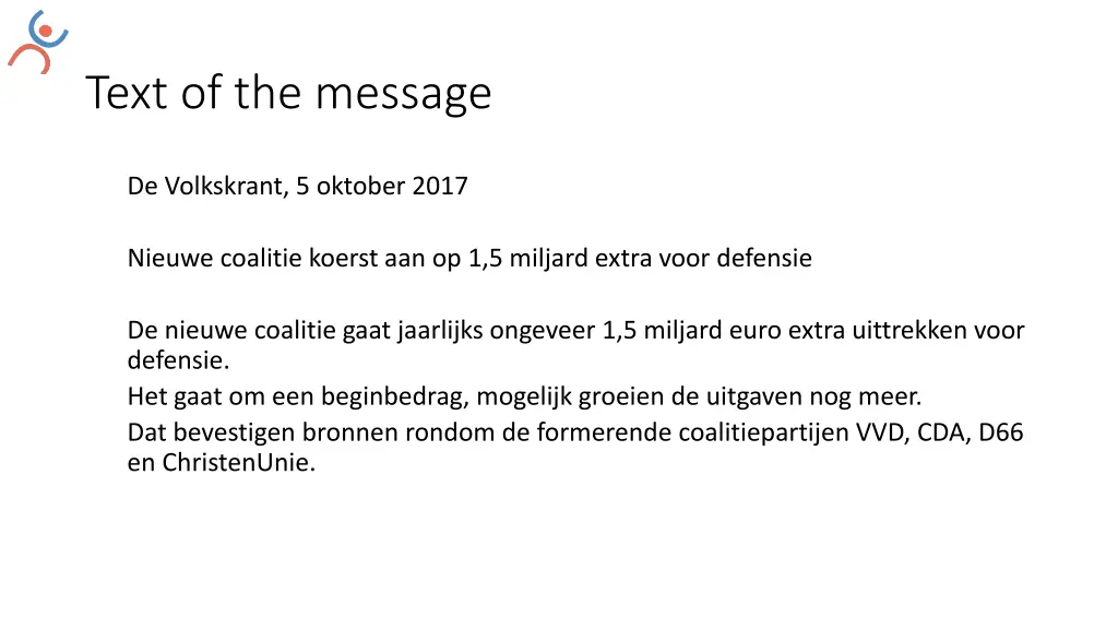 text of the message