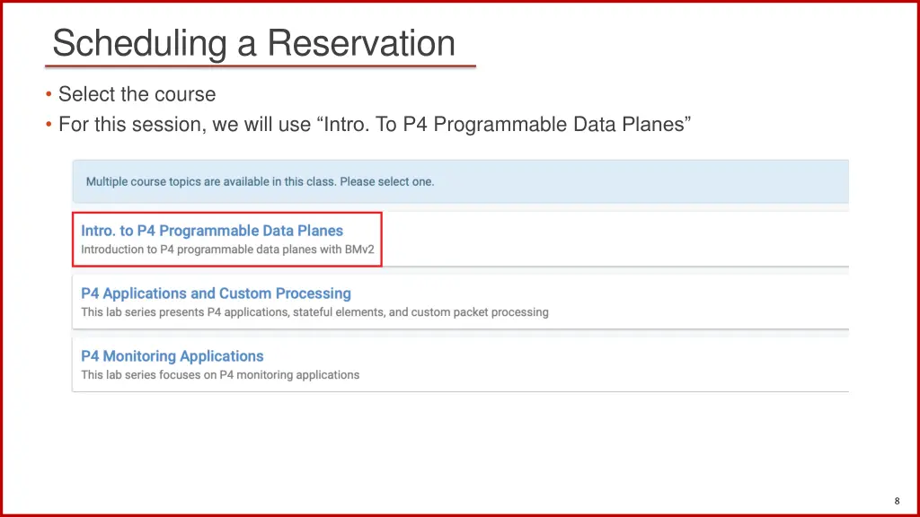 scheduling a reservation 1