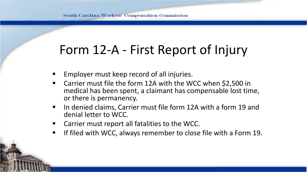 form 12 a first report of injury