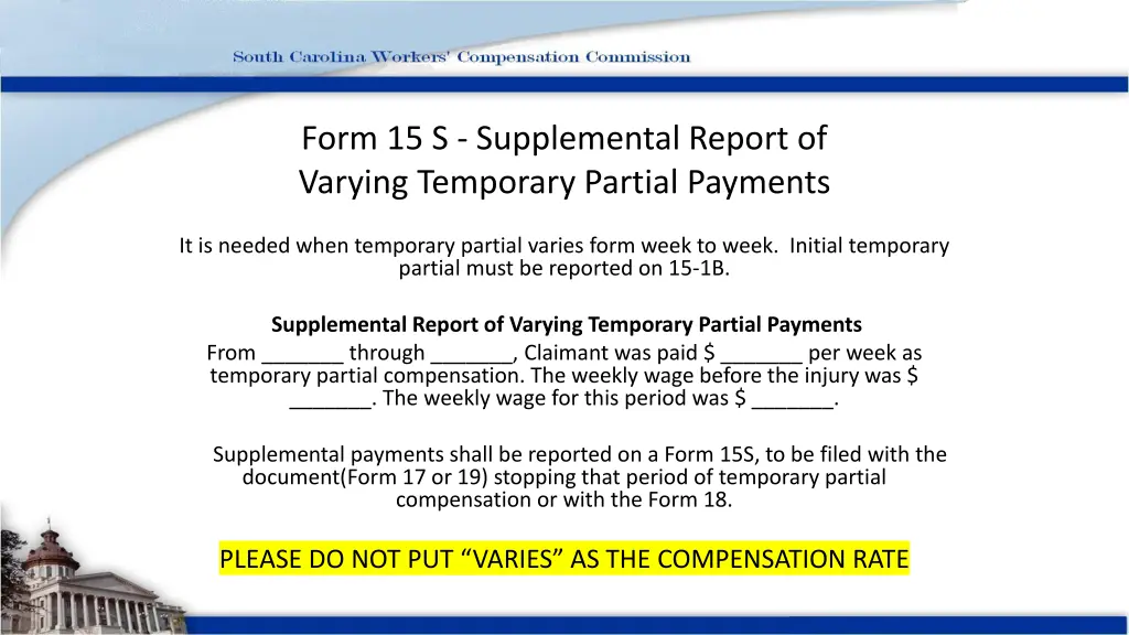 form 15 s supplemental report of varying 1