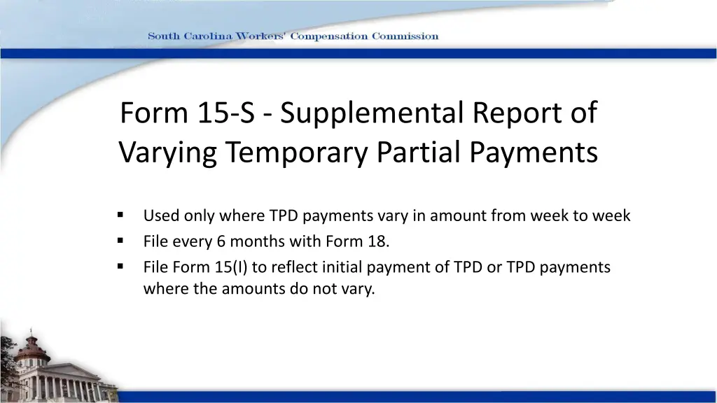 form 15 s supplemental report of varying