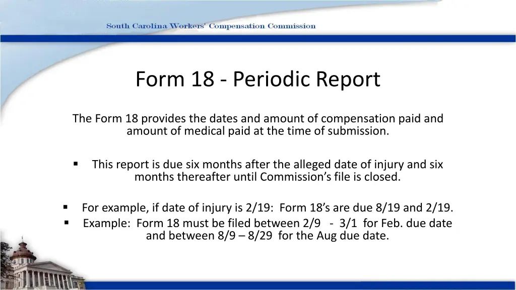 form 18 periodic report 1
