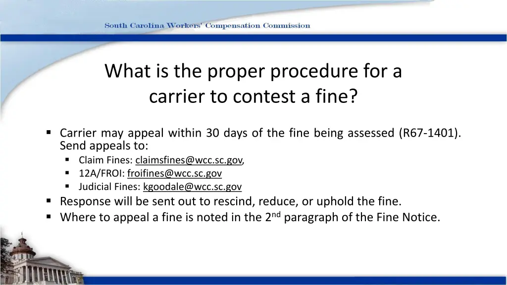 what is the proper procedure for a carrier