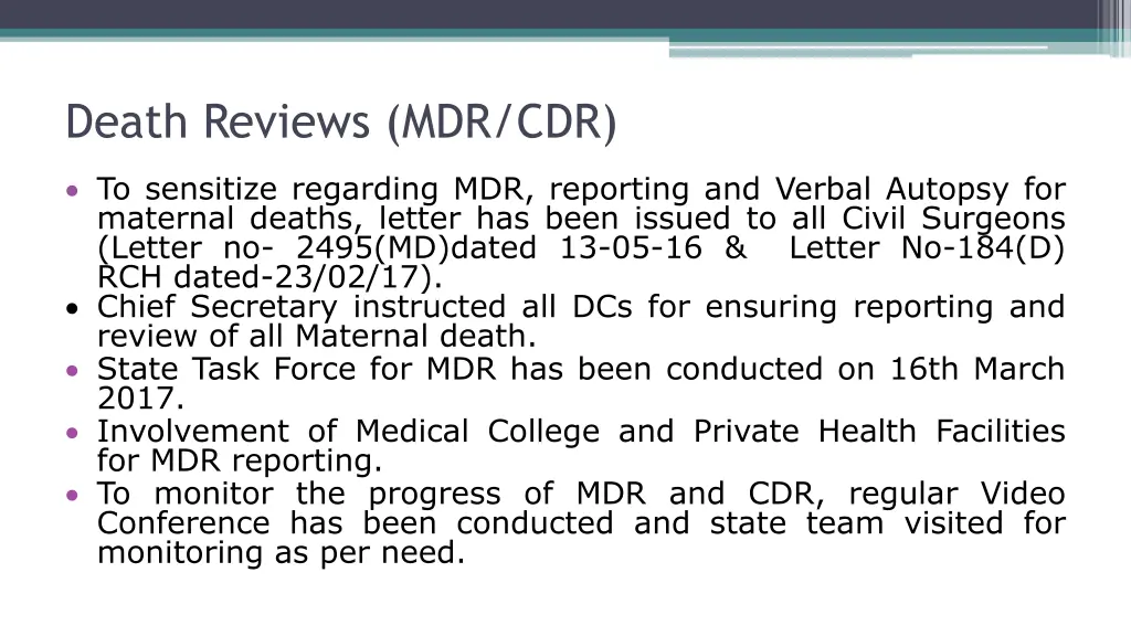 death reviews mdr cdr