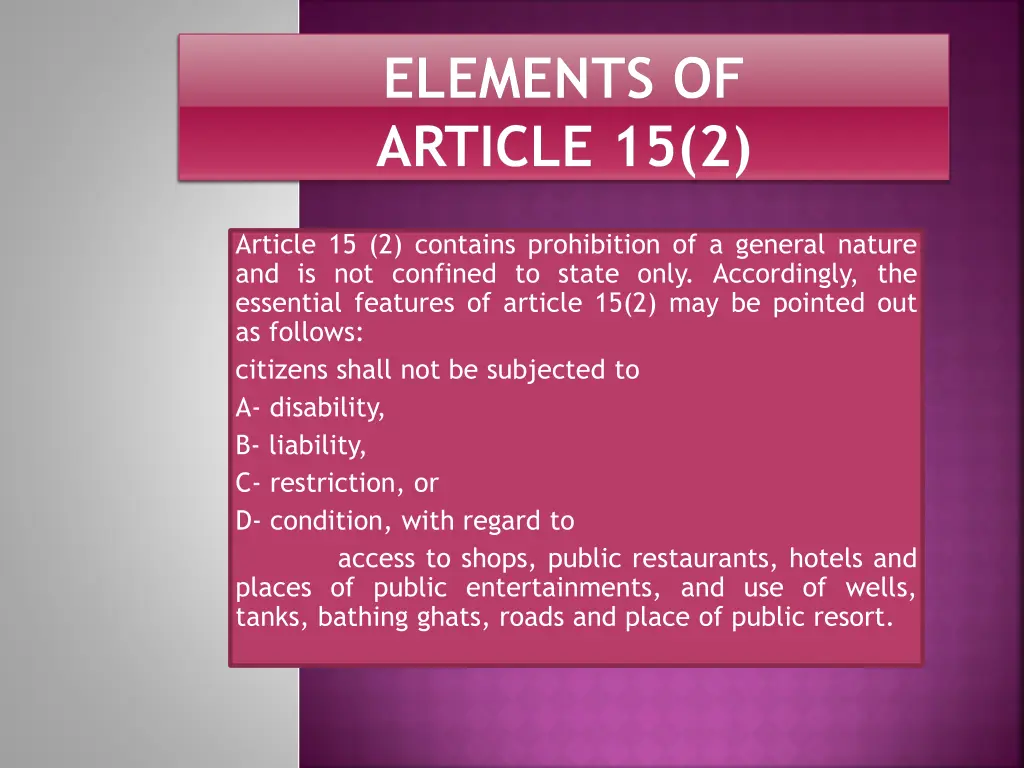 elements of article 15 2