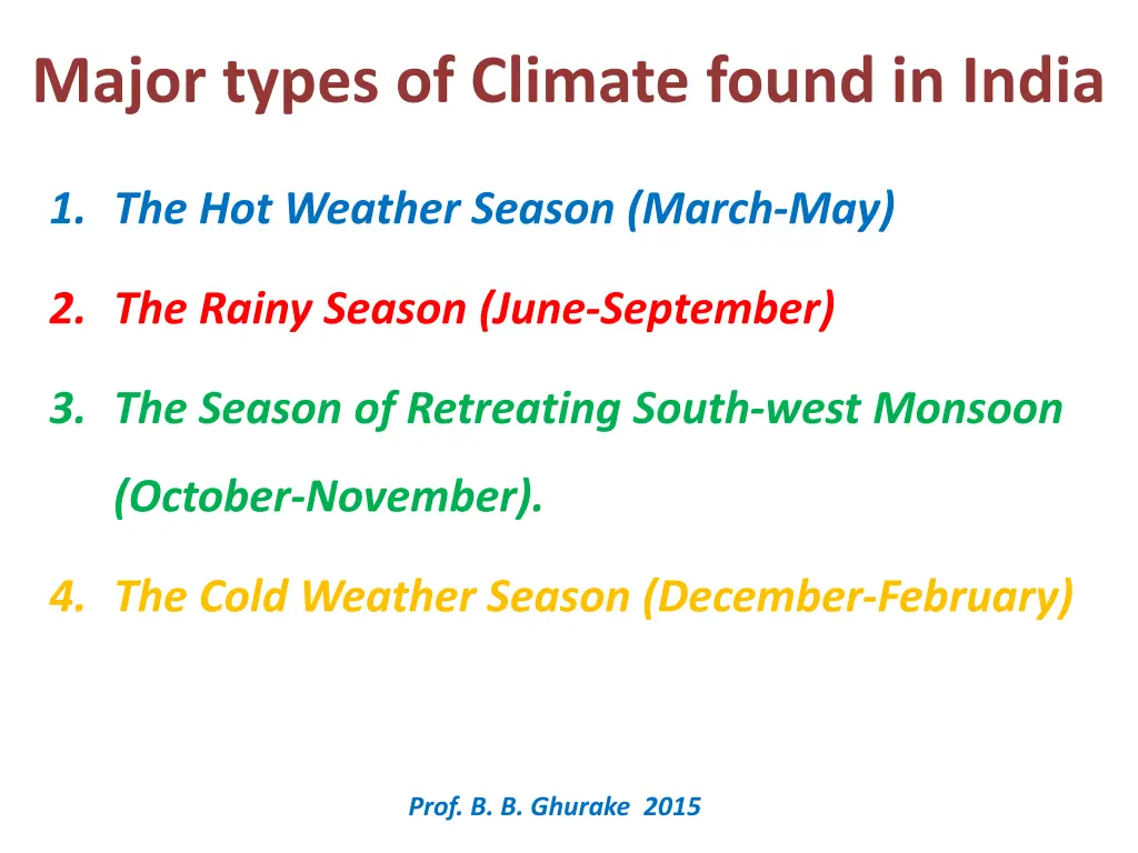 major types of climate found in india