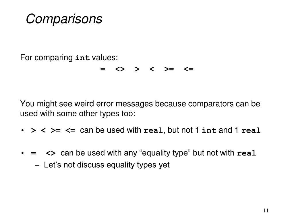 comparisons